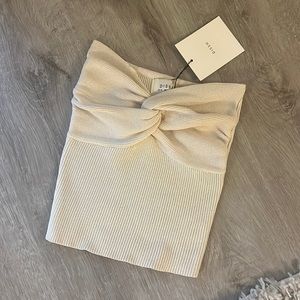 DISSH Anika Twisted Cream Knit Top. Never worn, size 2.